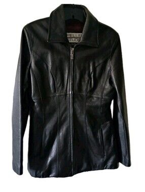 Pelle Studio Black Leather Zip-Front Women's Jacket